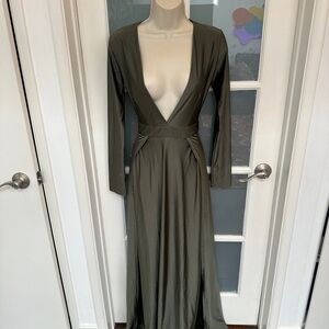 Elegant Olive Green Maxi Dress